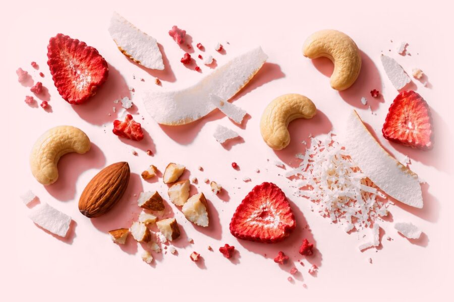 Makro detail tyčinky Upgraded Collagen Bar Strawberry